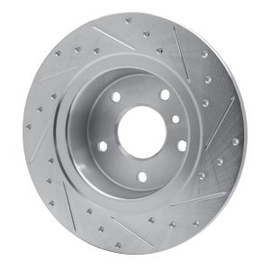 Land Rover Range Rover Brake Rotor (1) - Rear Left - R1 Concepts - Drilled & Slotted - Silver - `94-`04